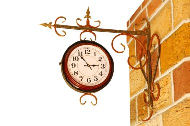 Sarı tuğla duvar Vintage seyretmek.