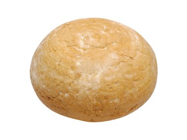Yuvarlak sıcak taze ekmek. İzole.