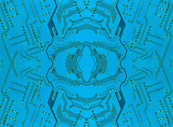 Синяя электронная микросхема . — стоковое фото