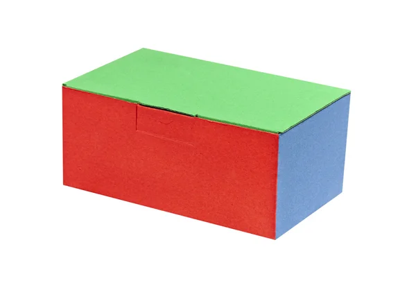Pestrobarevné papírové krabice. Izolovaný. — Stock fotografie