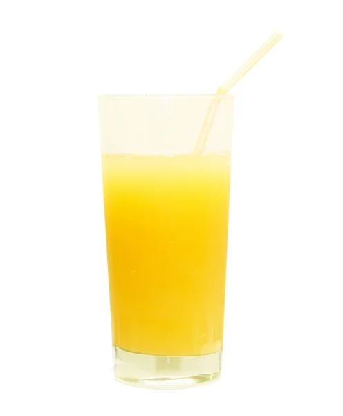 Glas sinaasappelsap. Geïsoleerd. — Stockfoto