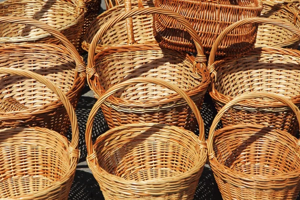 Cesta de paja tomada de cerca . —  Fotos de Stock