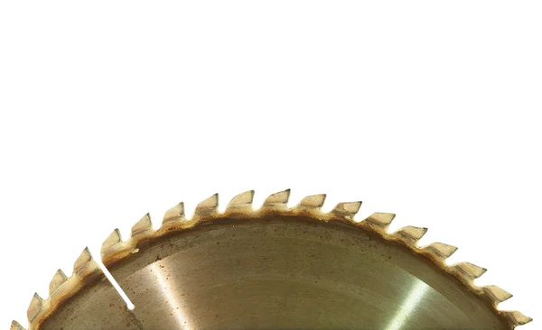 Circular saw blade taken closeup on white background. — Stock Photo, Image