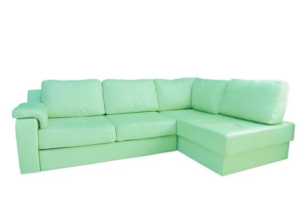 Mint sudut kulit sofa.Isolated . — Stok Foto