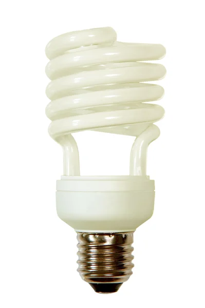 Lámpara de ahorro de energía tomada de cerca.Aislado . — Foto de Stock
