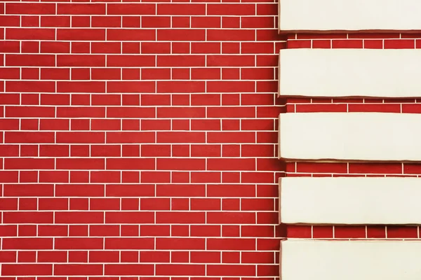 Rode bakstenen muur detail. Achtergrond. — Stockfoto
