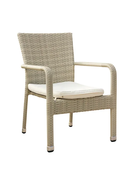 Ο ινδικός κάλαμος συνυφασμένη στυλιζαρισμένη καρέκλα που απομονώνονται σε λευκό. Royalty Free Εικόνες Αρχείου
