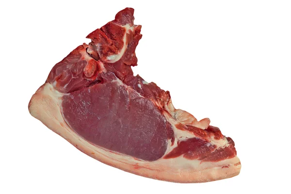 Raw pork meat taken closeup.Isolated. — Stock Photo, Image