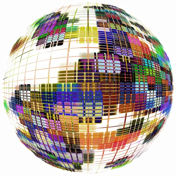 Multicolored globe silhouette on white background.Digitally gene — Stock Photo, Image