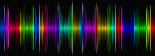 Ecualizador de sonido multicolor abstracto en pantalla negra . — Foto de Stock