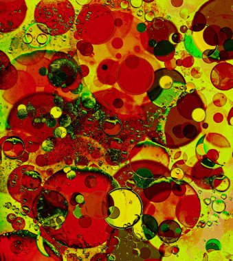 Çok renkli bubbles ve bulanık desen. Arka plan.