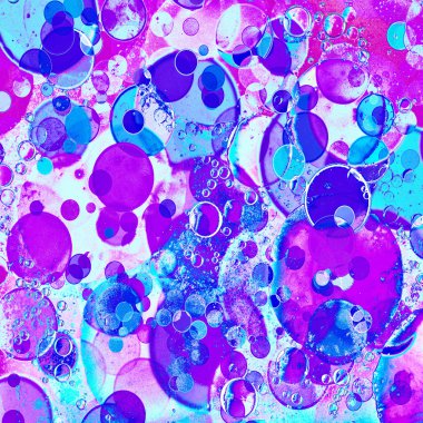 Menekşe kabarcık ve bokeh desen. Arka plan.