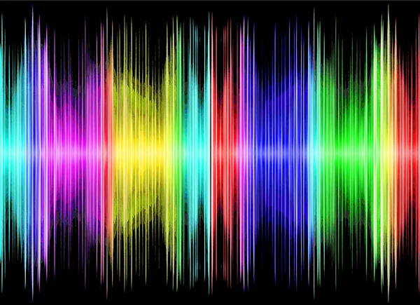 Multicolored sound equalizer on black display. — Stock Photo, Image