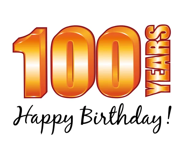 Happy birthday. 100 years old vector greeting card. — Διανυσματικό Αρχείο
