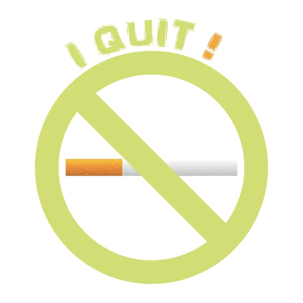I quit smoking ! Green icon illustration.