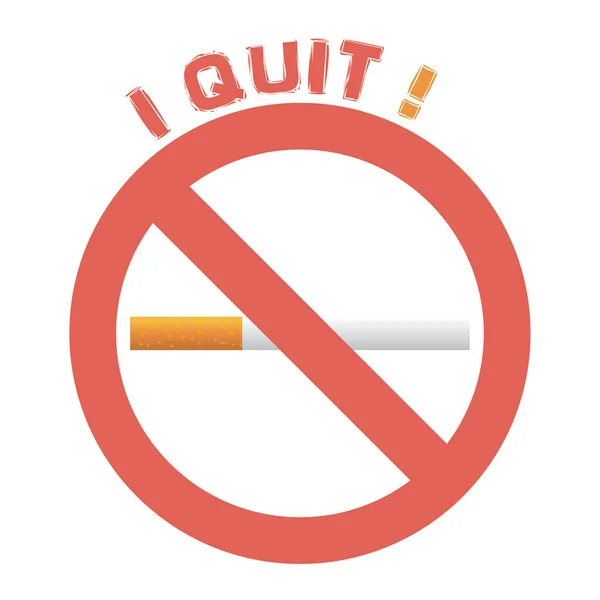 Quit Smoking Red Icon Illustration — Stock Photo, Image