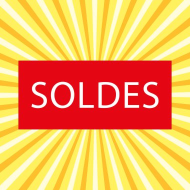 Arka planda Fransız pankartı satışı. Festivalsel pazarlama vektör illüstrasyonu.