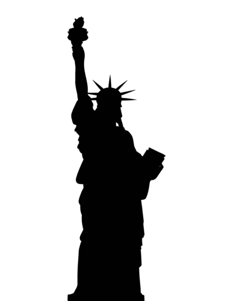 Άγαλμα Της Ελευθερίας Διανυσματική Σιλουέτα Στη Νέα Υόρκη Μανχάταν Ηνωμένες — Διανυσματικό Αρχείο