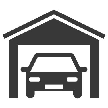 Garaj aracı resmi. Vektör simgesi illüstrasyonu.