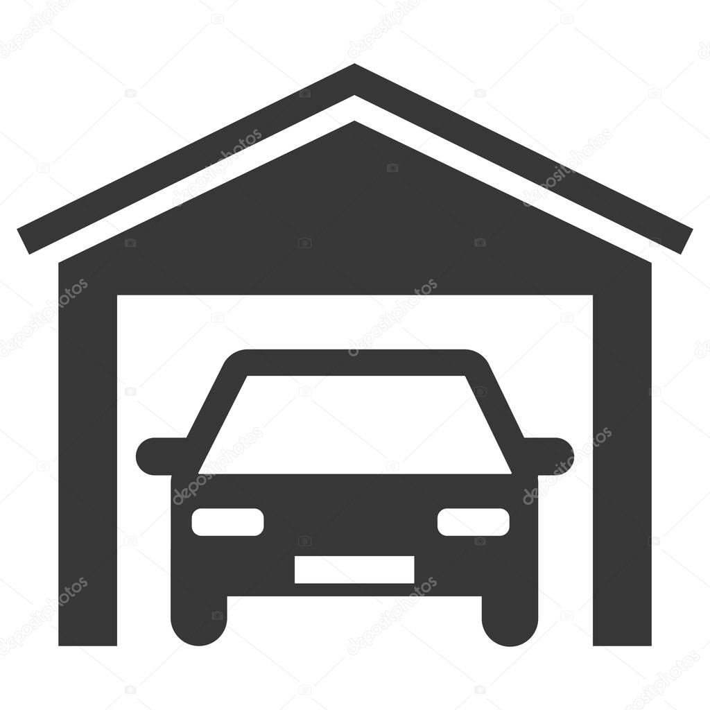 Garage vehicle pictogram. Vector icon illustration.