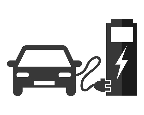 Elektryczny Samochód Stacji Ładowania Ikona Wektora Szarego Ilustracja Piktogram — Wektor stockowy