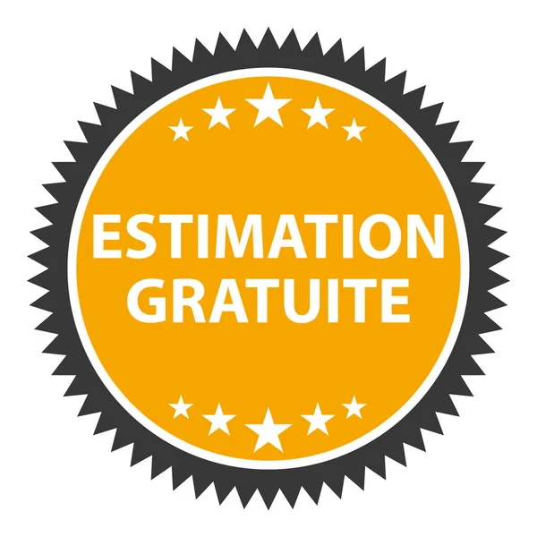 Estimation Gratuite Sticker Icône Française Timbre Vectoriel Orange — Image vectorielle