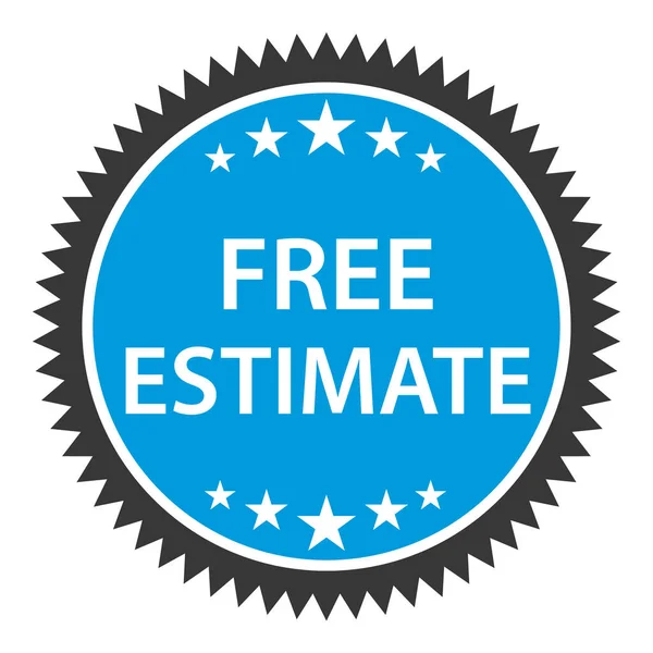 Free Estimate Real Estate Product Value Blue Vector Sticker — Stock Vector