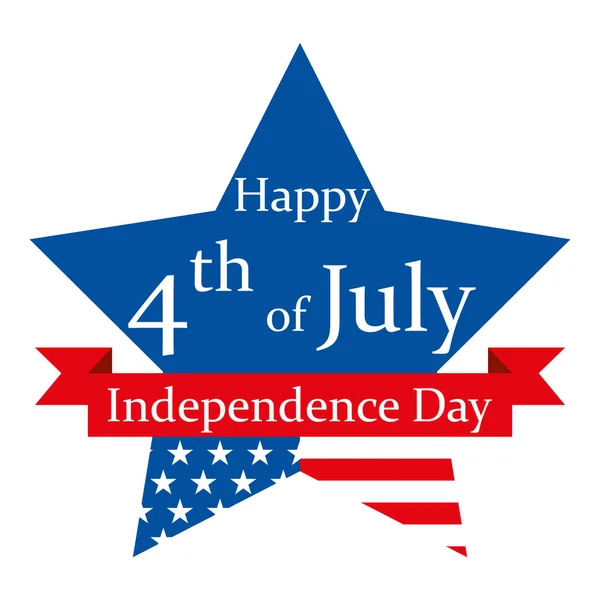 Ιουλίου Χαρούμενη Ημέρα Ανεξαρτησίας Σημαία Αστέρια Και Ρίγες Ένα Μπλε — Διανυσματικό Αρχείο