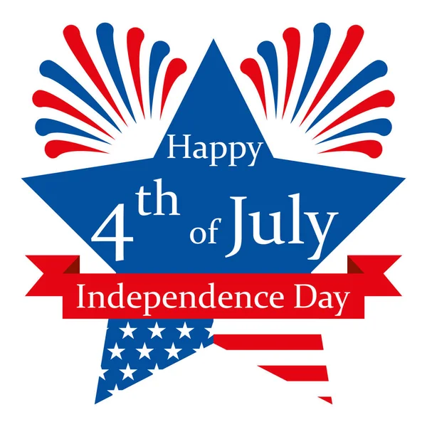 Ιουλίου Χαρούμενη Ημέρα Ανεξαρτησίας Αστέρια Και Ρίγες Σημαία Ένα Μπλε — Διανυσματικό Αρχείο