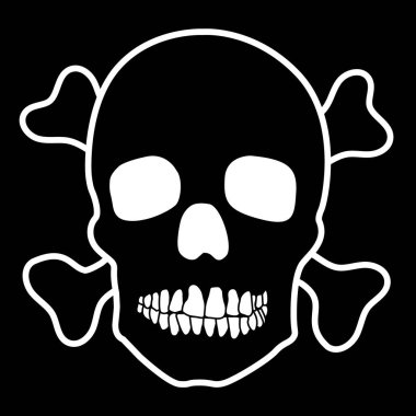 Siyah arka planda insan iskeleti. Vektör çizimi.