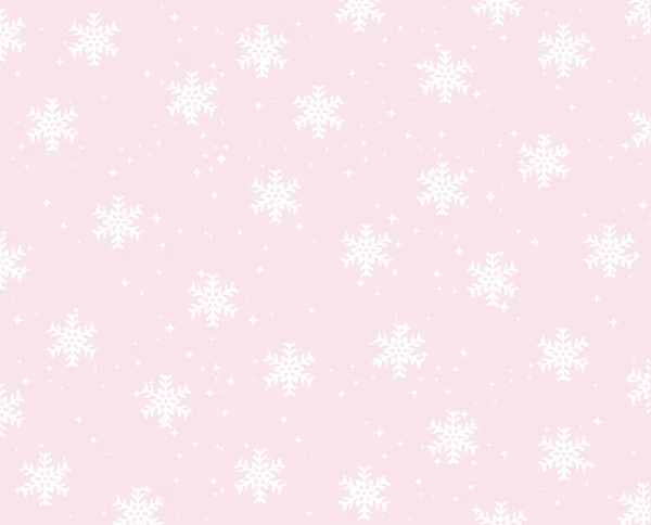 Dolce luce rosa fiocchi di neve sfondo . — Vettoriale Stock