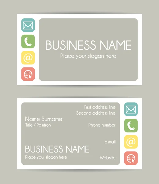 Business card. Flat design. Front and back. Vector set VI — Stock Vector