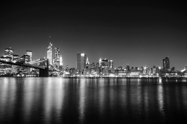 New York City skyline by night. Manhattan view II.