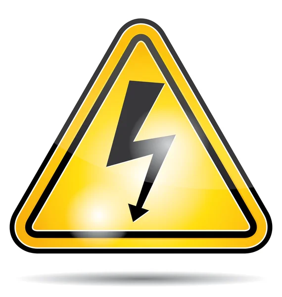 Hoogspanning gevaar deelvenster. Elektriciteit pictogram. — Stockvector