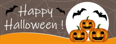 Happy Halloween vector banner. Illustration.