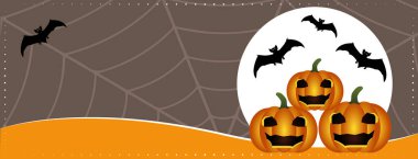 Mutlu Cadılar Bayramı vektör pankartları. Resim şablonu.