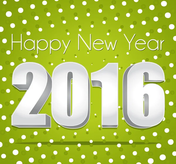 2016 boldog új évet. Zöld ünnepi félárnyék pontozott üdvözlőlap. — Stock Vector