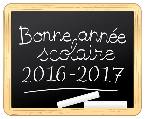 Bonne anne scolaire 2016 2017 sur ardoise. Icono del vector . — Vector de stock