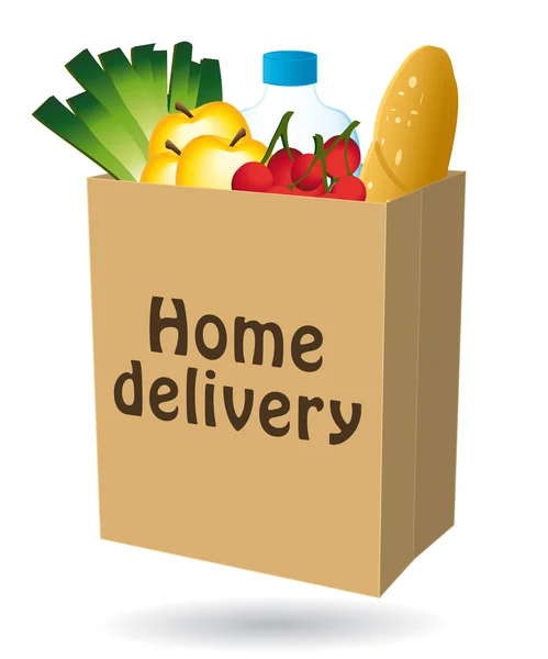 Home Delivery Einkaufstasche Symbol i — Stockvektor