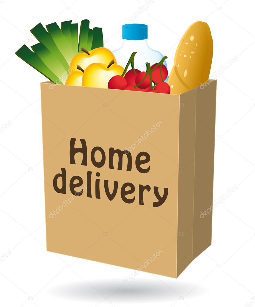 Home delivery shopping bag icon I