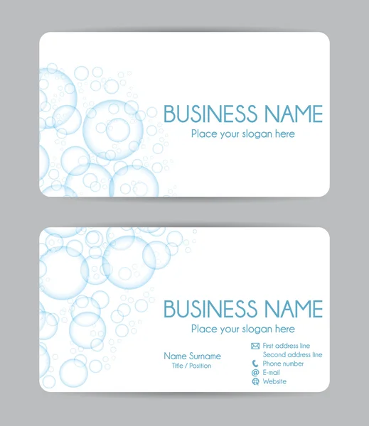 Water graphic business card design. Front and back. Vector set. — Stock Vector