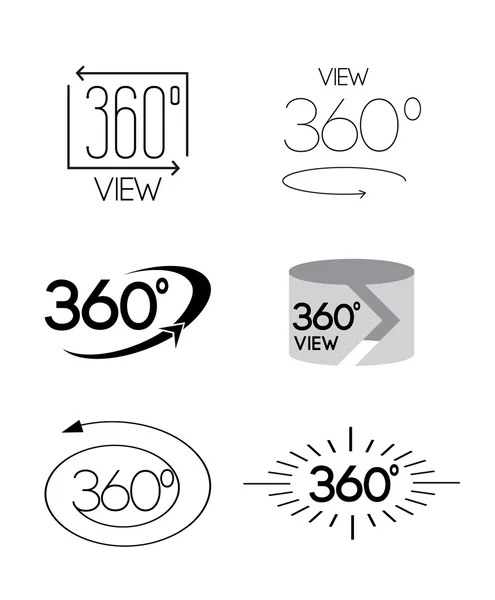 360 grados Ver icono del vector — Archivo Imágenes Vectoriales