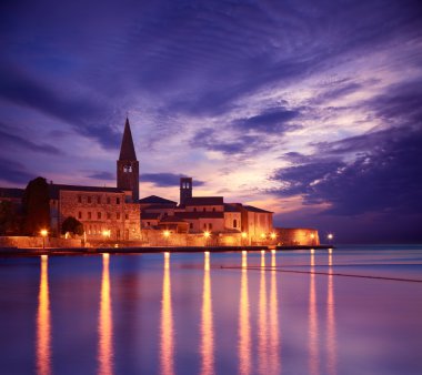 Porec View at Sunset. Medieval City in Croatia. clipart