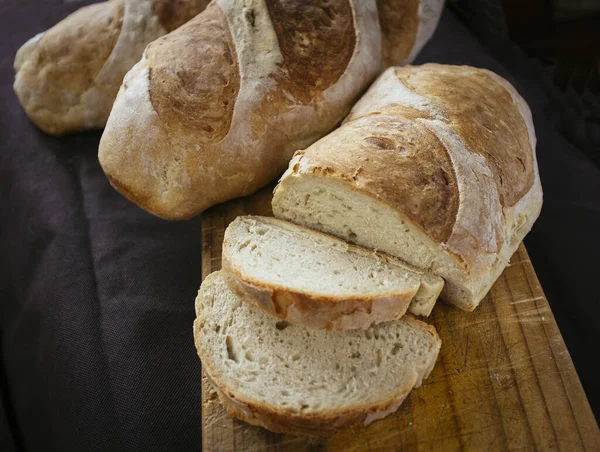 Gustoso Sano Pane Rustico Fatto Casa Fatto Mano Con Ingredienti — Foto Stock