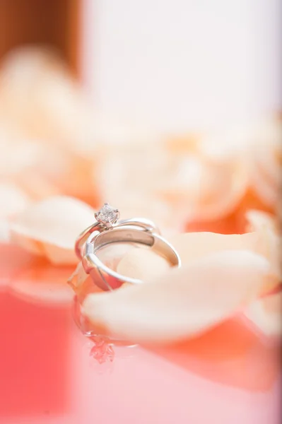 Wedding diamond rings Stock Photo