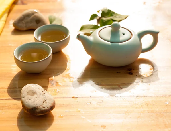 Apreciando chá — Fotografia de Stock