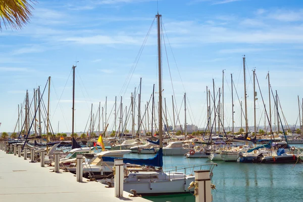 Пуэрто депортиво Марина Салинас. Яхты и лодки в Marina — стоковое фото