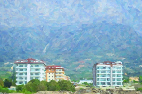 Turquia Casa Arrendamento Aldeia Mahmutlar Das Montanhas — Fotografia de Stock