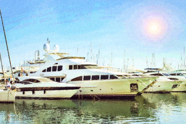 Bay med privata yacht, Alicante, Spanien — Stockfoto