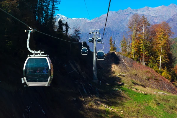 Funicular railway in ski resort Krasnaya Polyana, Sochi